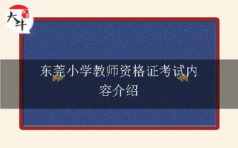 东莞小学教师资格证