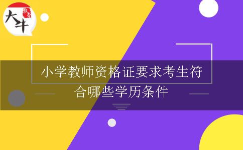 小学教师资格证要求考生符合哪些学历条件