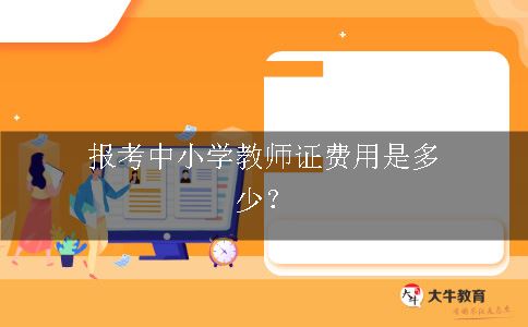 报考中小学教师证费用是多少？