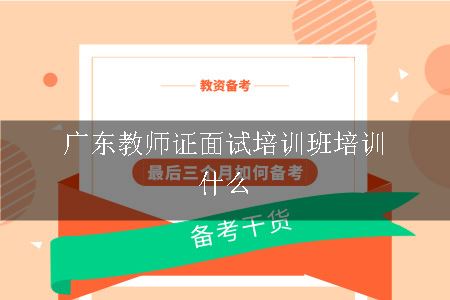 广东教师证面试培训班培训什么