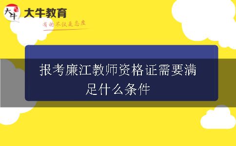 报考廉江教师资格证需要满足什么条件