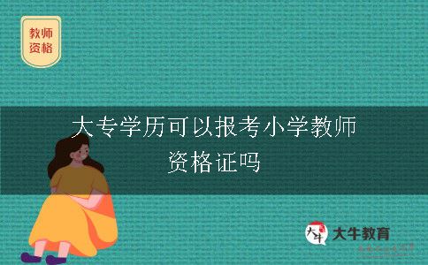 大专学历可以报考小学教师资格证吗