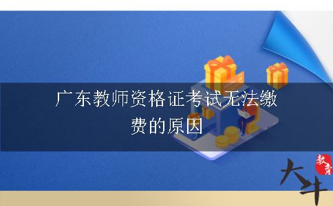 广东教师资格证考试无法缴费的原因