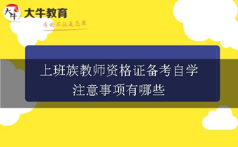 上班族教师资格证备考自学注意事项有哪些