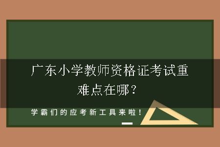广东小学教师资格证考试重难点