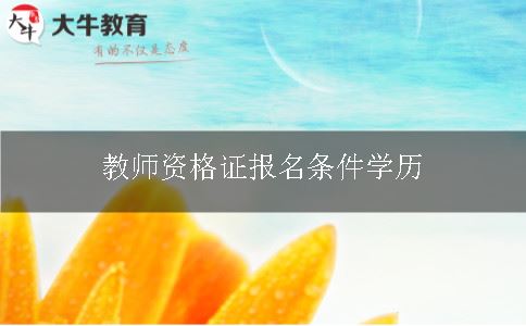 教师资格证报名条件学历