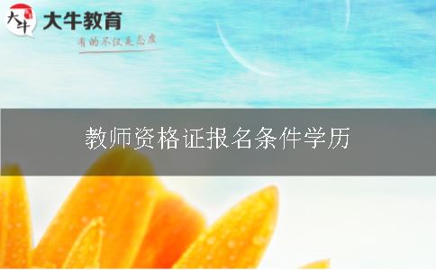 教师资格证报名条件学历