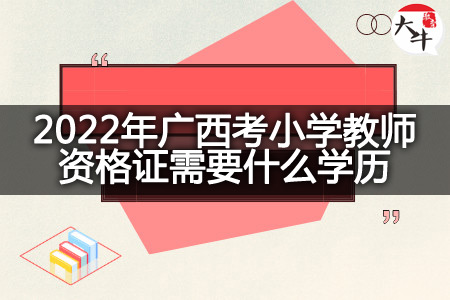 2022年广西考小学教师资格证学历