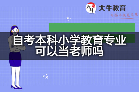 自考本科小学教育专业当老师