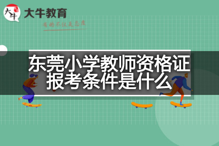 东莞小学教师资格证报考条件