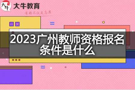 2023广州教师资格报名条件