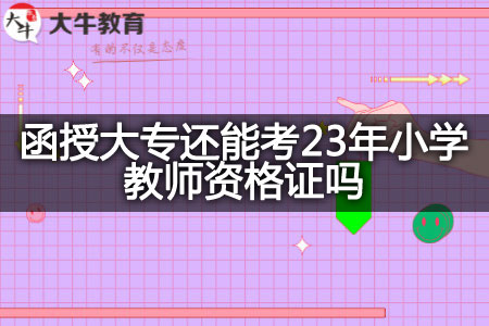 函授大专考23年小学教师资格证