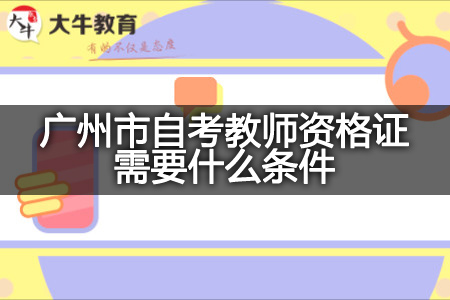 广州市自考教师资格证条件