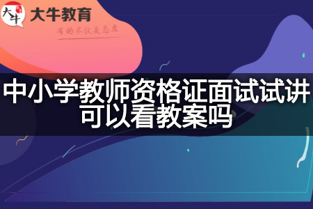 中小学教师资格证面试试讲看教案