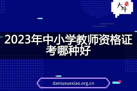 2023年中小学教师资格证