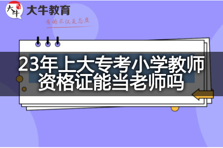 23年上大专考小学教师资格证当老师