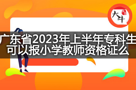 广东省2023年上半年专科生报小学教师资格证