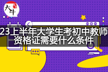 23上半年大学生考初中教师资格证条件