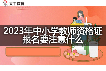 2023年中小学教师资格证报名