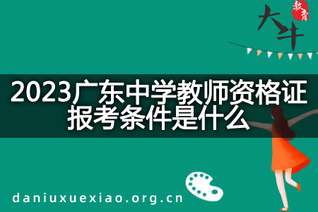 2023广东中学教师资格证报考