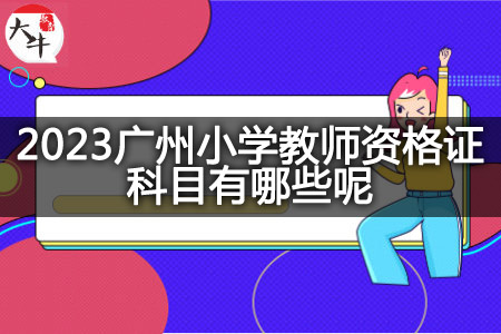 2023广州小学教师资格证科目