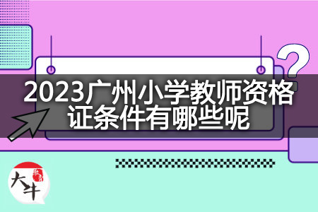 2023广州小学教师资格证条件