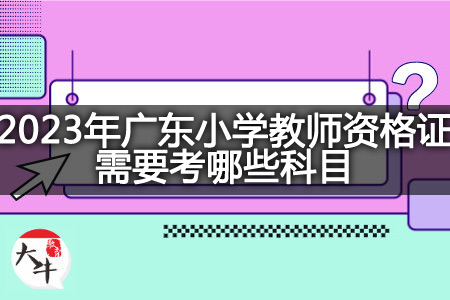 2023年广东小学教师资格证