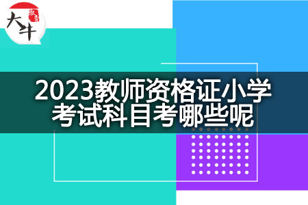 2023教师资格证小学考试科目