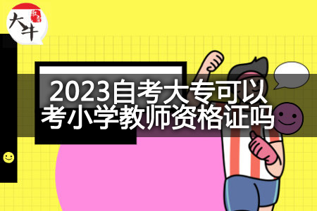 2023自考大专考小学教师资格证