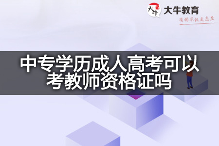 中专学历成人高考考教师资格证