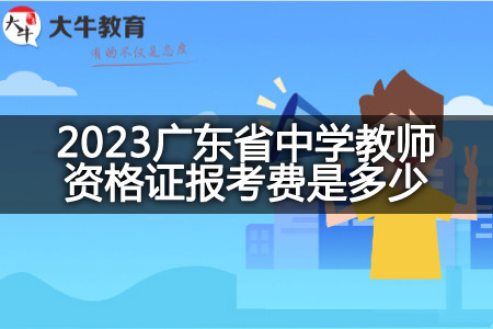 广东省中学教师资格证报考费