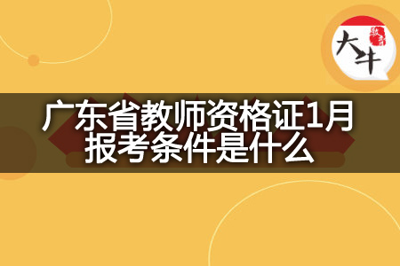 广东省教师资格证1月报考条件