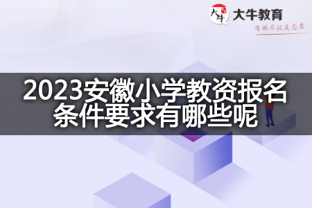 2023安徽小学教资报名条件要求