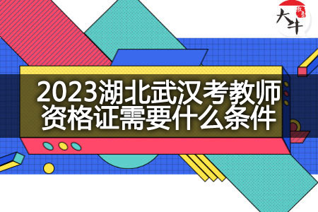 2023湖北武汉考教师资格证条件