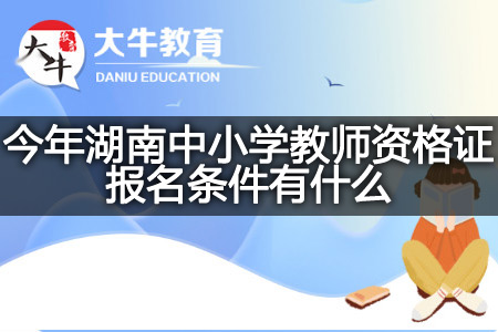 湖南中小学教师资格证报名条件