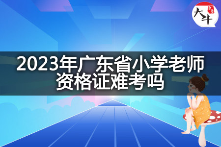 2023年广东省小学老师资格证