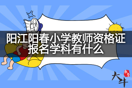 阳江阳春小学教师资格证报名学科