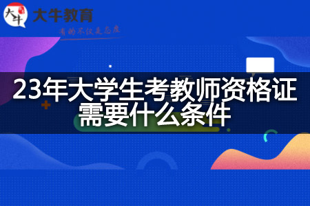 23年大学生考教师资格证条件