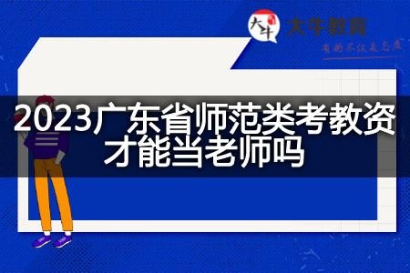 2023广东省师范类考教资当老师