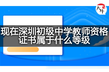 现在深圳初级中学教师资格证书