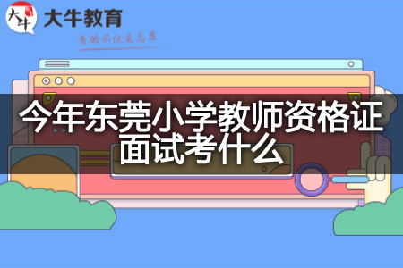 今年东莞小学教师资格证面试