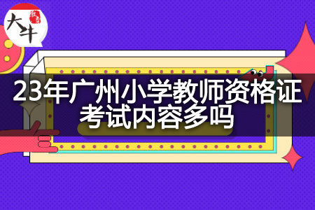 23年广州小学教师资格证考试