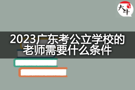 2023广东考公立学校的老师