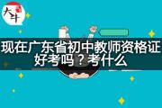 现在广东省初中教师资格证好考吗？考什么？