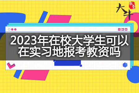 2023年在校大学生在实习地报考教资