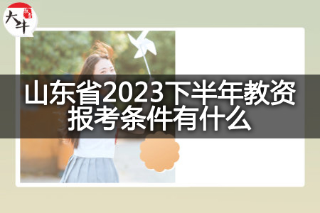 山东省2023下半年教资报考条件