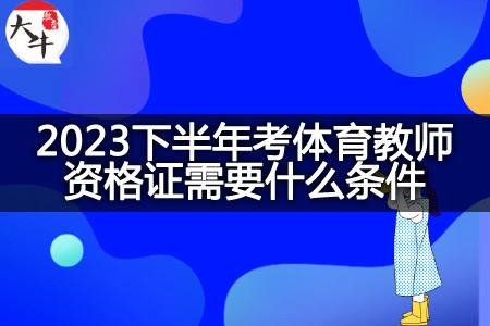 2023下半年考体育教师资格证条件