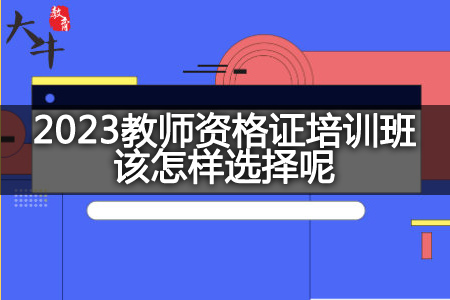 2023教师资格证培训班选择