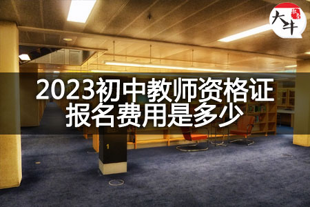 2023初中教师资格证报名费用