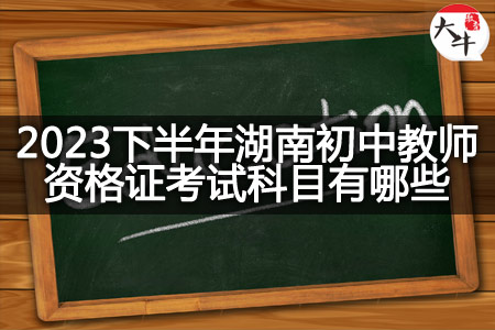 湖南初中教师资格证考试科目